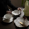 Wholesale Exquisite Rose Petals Ceramic Coffee and Tea Saucer Set Dinnerware for Home Use