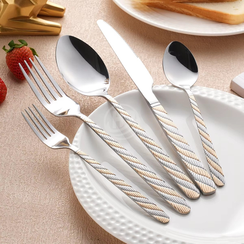 Premium Wholesale Stainless Steel Western Steak Knife Fork Spoon Dinnerware Set for Fine Dining