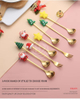 Metal Spoon and Fork Set Sustainable Flatware Modern and Cute Christmas for Home and Party Use for Restaurants Giveaways
