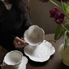 Wholesale Exquisite Rose Petals Ceramic Coffee and Tea Saucer Set Dinnerware for Home Use