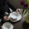 Wholesale Exquisite Rose Petals Ceramic Coffee and Tea Saucer Set Dinnerware for Home Use