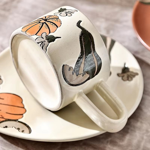 Hot Selling Elegant and Unique Hand-Painted Ceramic Dinnerware Set Coffee Cup and Saucer Suite
