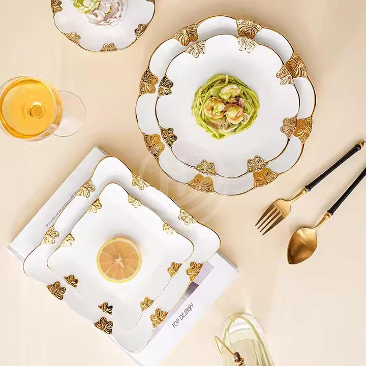 Nordic Tableware Ceramic Plate Advanced Sense Home Meal Plate Clay Steak and Salad Western Plate