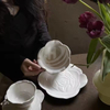 Wholesale Exquisite Rose Petals Ceramic Coffee and Tea Saucer Set Dinnerware for Home Use