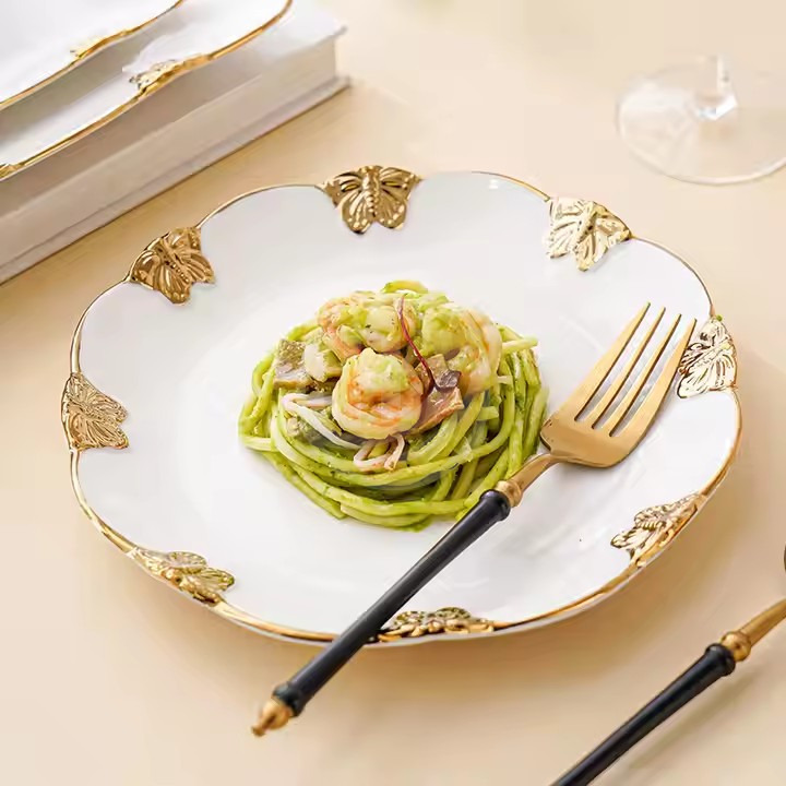 Nordic Tableware Ceramic Plate Advanced Sense Home Meal Plate Clay Steak and Salad Western Plate