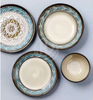 Vintage Style Blue Leaf Pattern Ceramic Charger Plates&Dishes Dinnerware Sets for Business Gifts and Kitchen Use