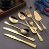 Luxury Gold Polish Stainless Steel Flatware Set-High Quality Knife Fork Spoons and Dessert Spoons for Home Use and Weddings