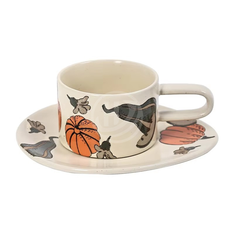 Hot Selling Elegant and Unique Hand-Painted Ceramic Dinnerware Set Coffee Cup and Saucer Suite