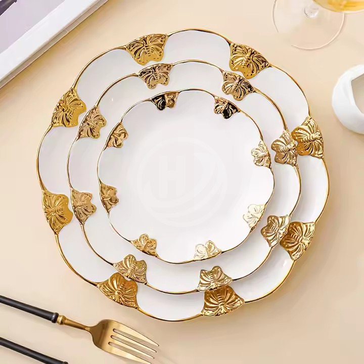 Nordic Tableware Ceramic Plate Advanced Sense Home Meal Plate Clay Steak and Salad Western Plate