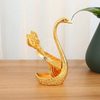 Gold Alloy Light Luxury Swan 6-pack Fruit Fork Cute Coffee Spoon Children's Dessert Tableware Modern Luxury Style Dinnerware