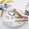 Hot Sale Stainless Steel Cutlery Set Wooden Handle Golden Silverware Hotel Restaurant Flatware Mirror Polish Besteck for Parties