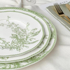 Green Lily Valley Series High Bone Porcelain Western Dining Dinnerware Sets Pastoral Style Ceramic Dishes Includes Plates Bowls