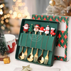 Metal Spoon and Fork Set Sustainable Flatware Modern and Cute Christmas for Home and Party Use for Restaurants Giveaways