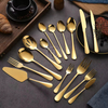 Custom Logo Gold Spoon and Fork Flatware Set Stainless Steel Cutlery Set With Box 24pcs Luxury Gift Gold Cutlery Set